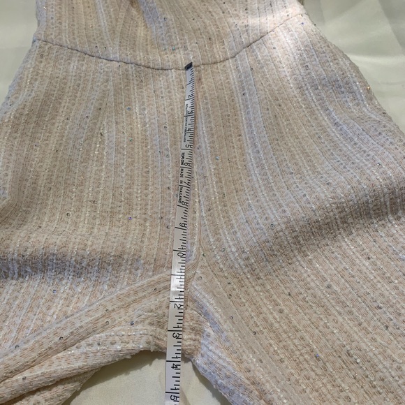 NWOT Black Halo Jumpsuit White/ beige sparkles 12 - Picture 6 of 16